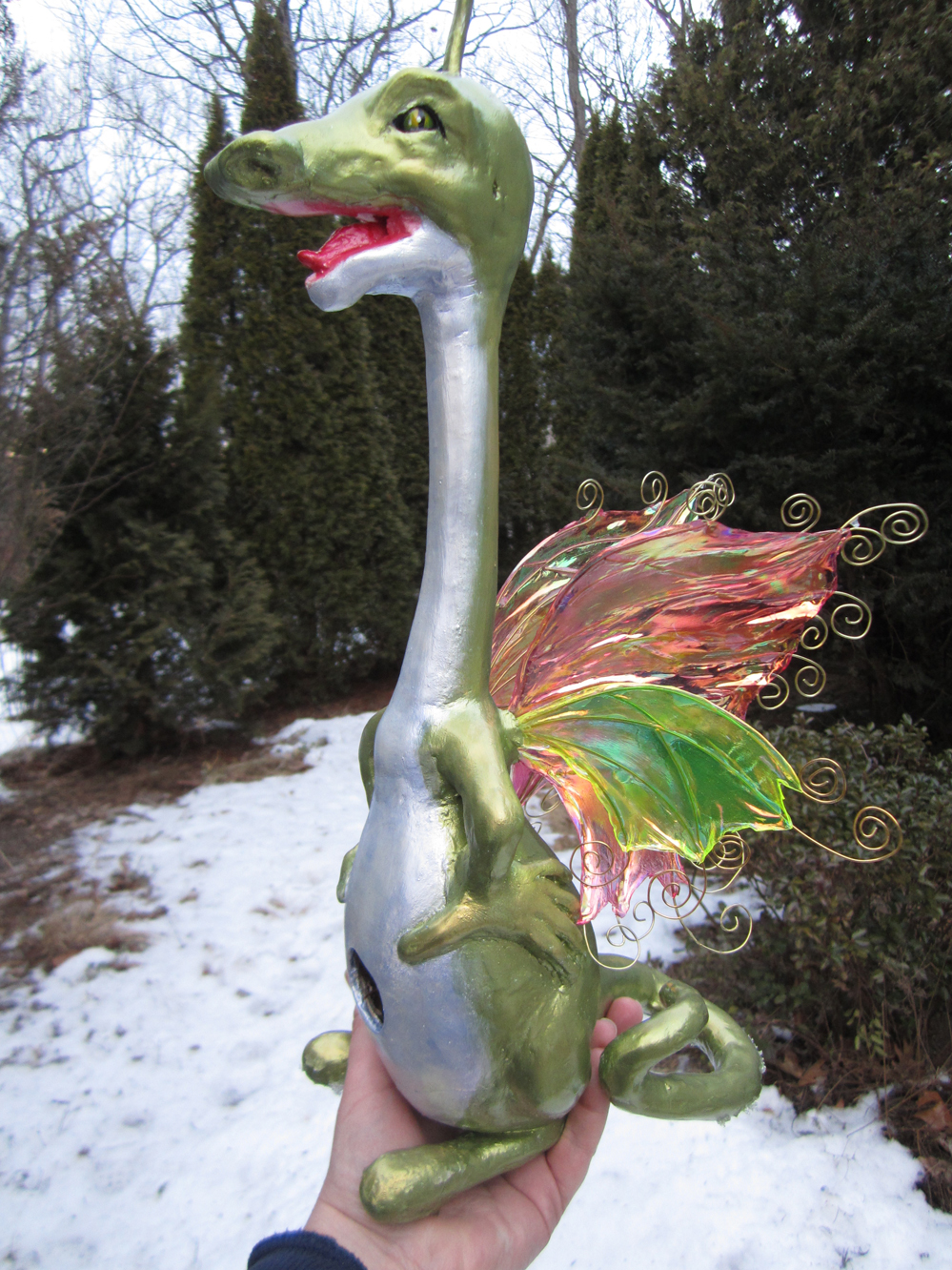Fantasy wings Dragon Gourd Birdhouse Rachel M Brown