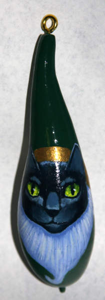 green Santa Cat Christmas Ornament
