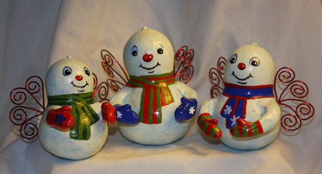 Christmas snowman gourd